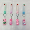 Creative cartoon rabbit soft rubber keychain rabbit three-dimensional figurine pendant undefined